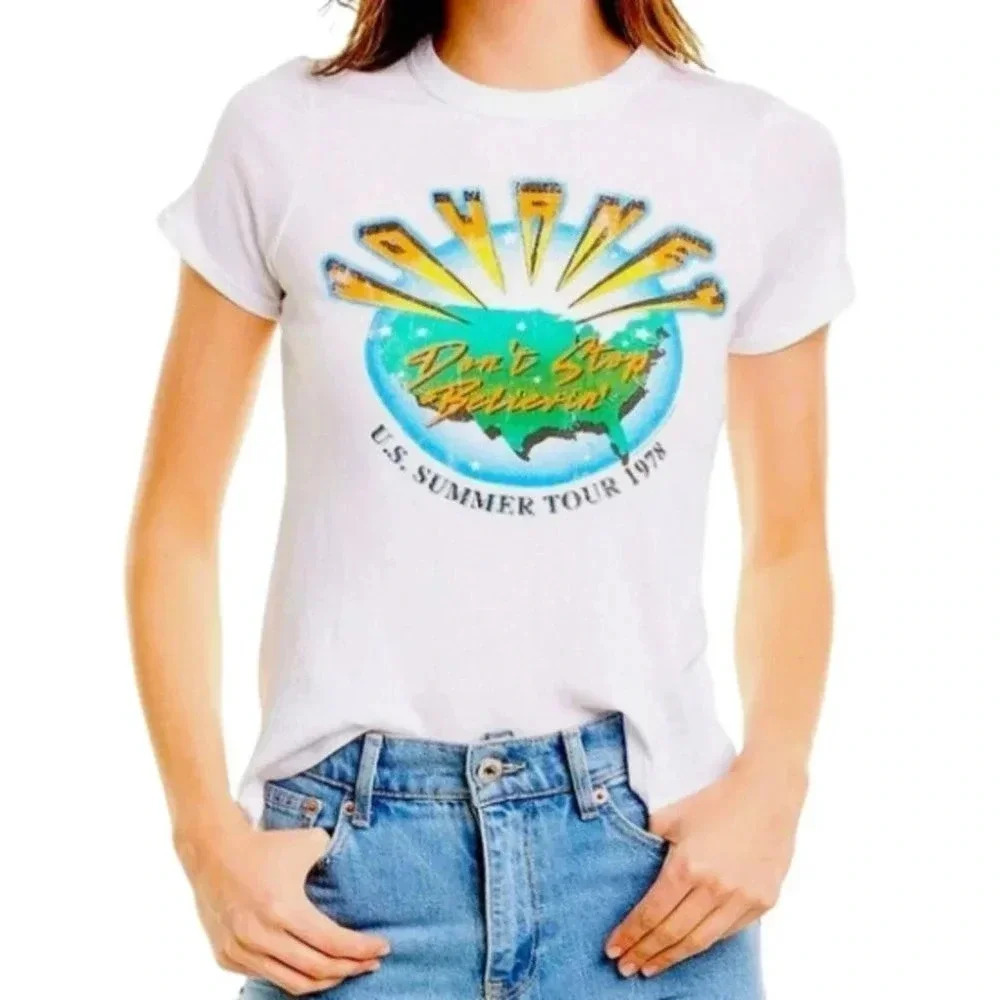 Chaser Vintage Inspired Journey Dont Stop Believing Short Sleeve Tee Size Medium